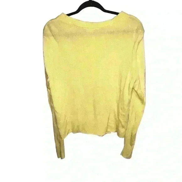 Candace Cameron Bure Button Front Cardigan Sweater Zesty Lemon Size Large - Picture 3 of 5